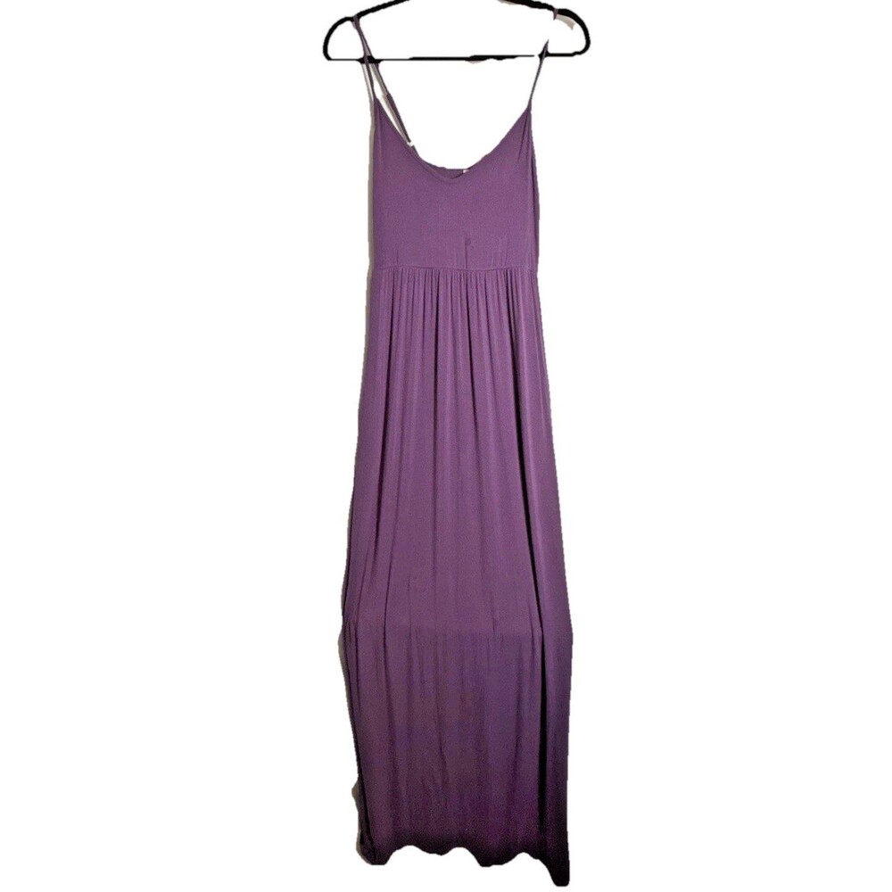 Purple T-Shirt Dress Maxi Women's Size Small Spaghetti Straps Pockets